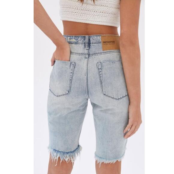 Nwt Urban Outfitters x One Teaspoon Salty Dog Cut Off Trucker Shorts $112 Sz 26 - Picture 4 of 5